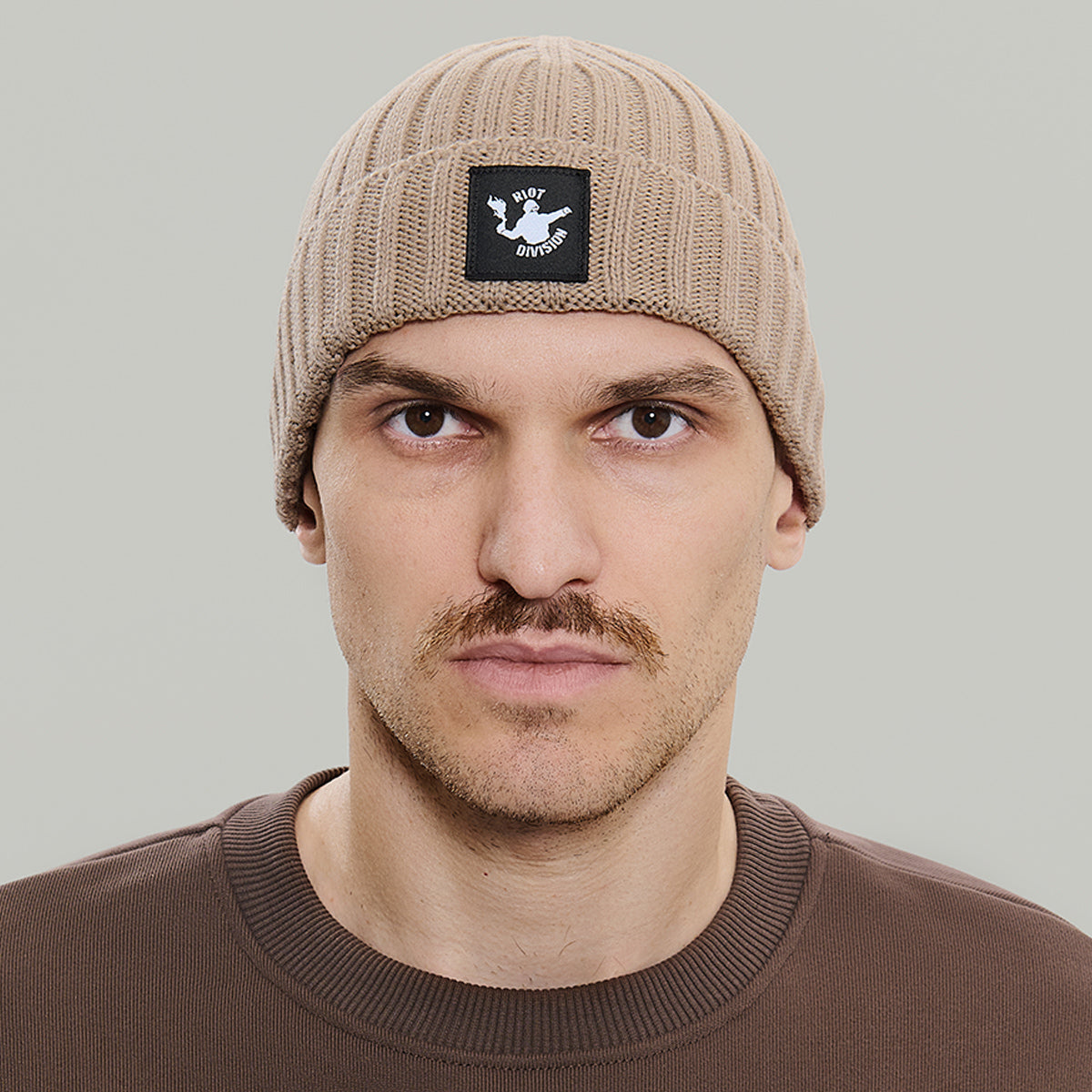 Merino Beanie Hat RD Logo RD-MRNBHRDL BEIGE