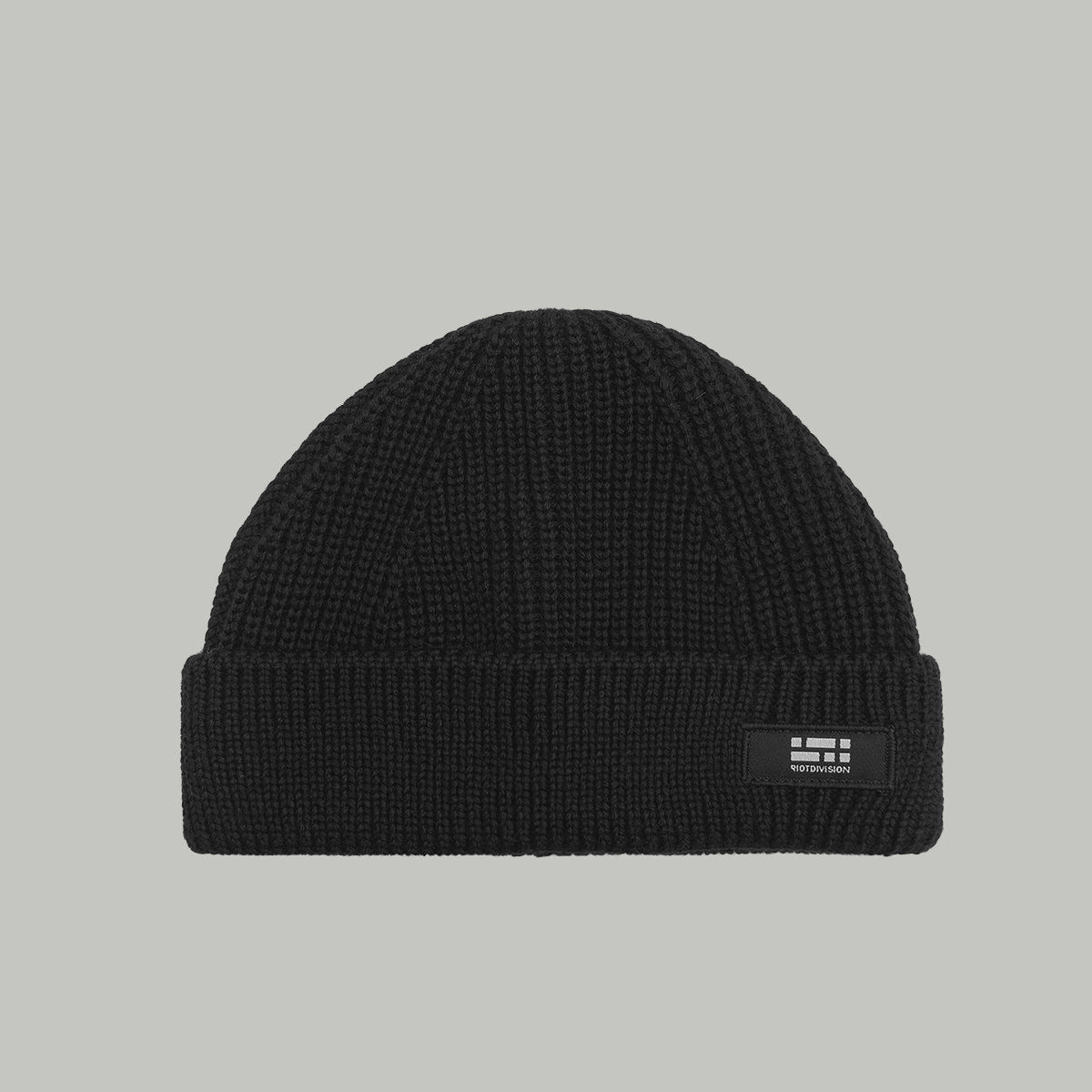 Merino Short Beanie Hat Morse Code Logo RD-MRNSBHMCL BLACK