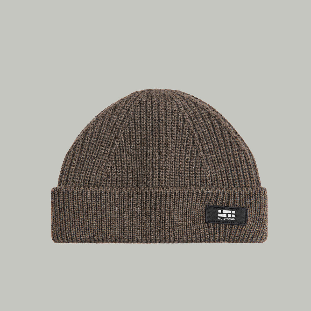 Merino Short Beanie Hat Morse Code Logo RD-MRNSBHMCL KHAKI