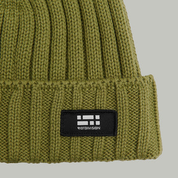 Merino Beanie Hat Morse Code Logo RD-MRNBHMCL GREEN