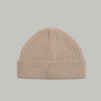 Merino Short Beanie Hat RD Logo RD-MRNSBHRDL BEIGE