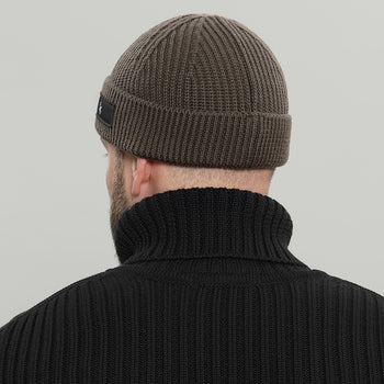 Merino Short Beanie Hat RD Logo RD-MRNSBHRDL KHAKI