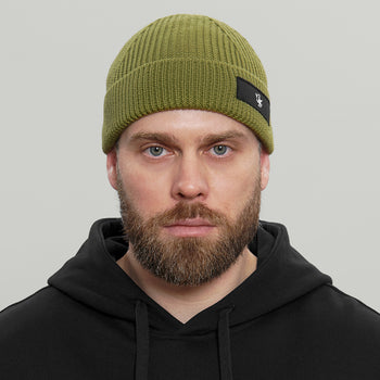 Merino Short Beanie Hat RD Logo RD-MRNSBHRDL GREEN