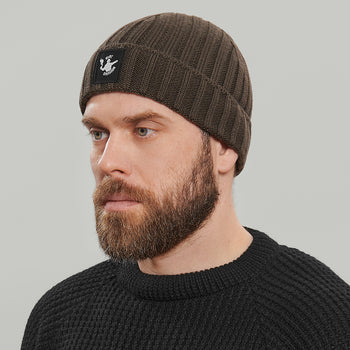 Merino Beanie Hat RD Logo RD-MRNBHRDL KHAKI