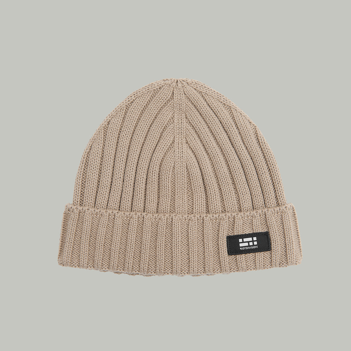 Merino Beanie Hat Morse Code Logo RD-MRNBHMCL BEIGE