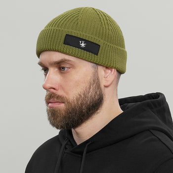 Merino Short Beanie Hat RD Logo RD-MRNSBHRDL GREEN