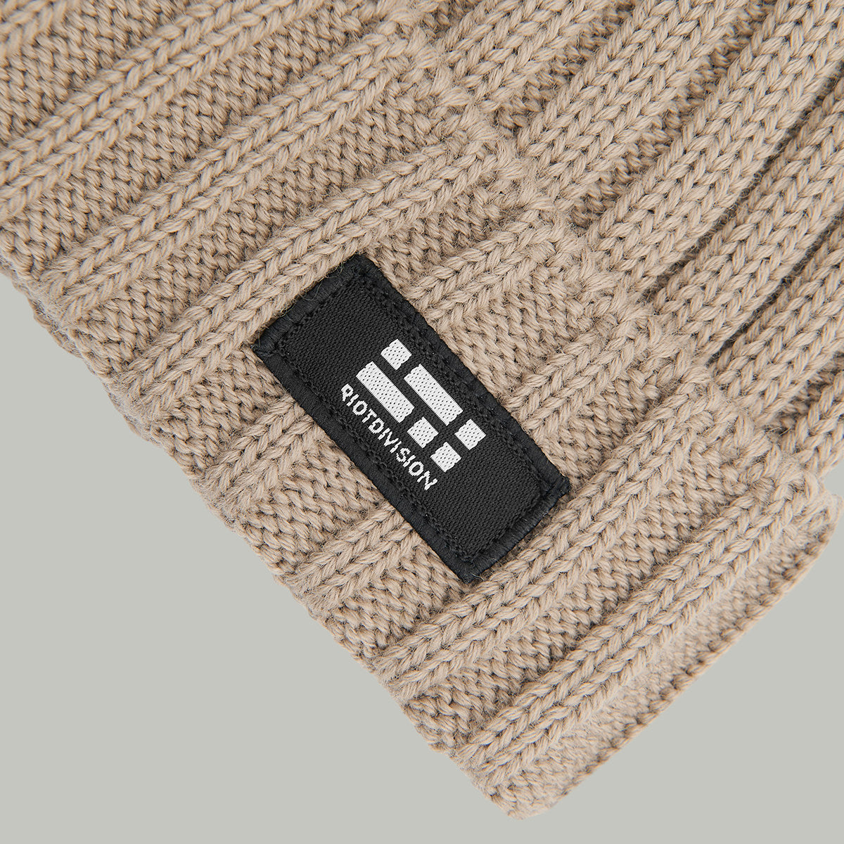 Merino Beanie Hat Morse Code Logo RD-MRNBHMCL BEIGE