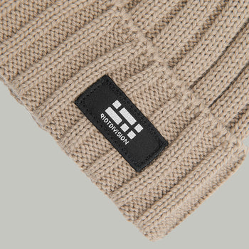 Merino Beanie Hat Morse Code Logo RD-MRNBHMCL BEIGE