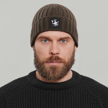 Merino Beanie Hat RD Logo RD-MRNBHRDL KHAKI