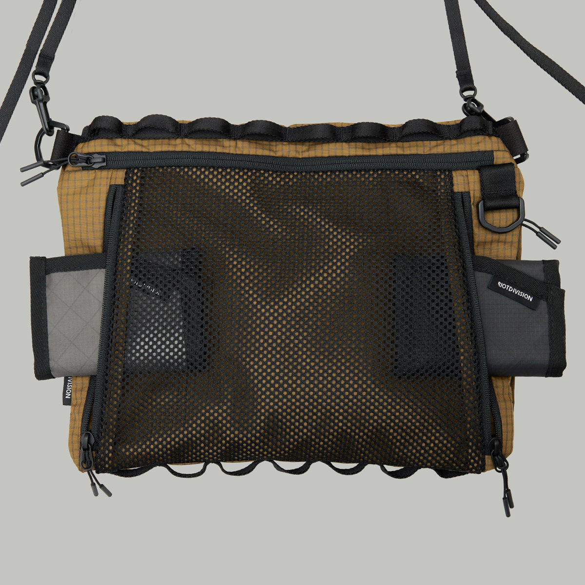 Nylon Mesh Drawstring Bag w/ Shoulder Strap & D-Ring