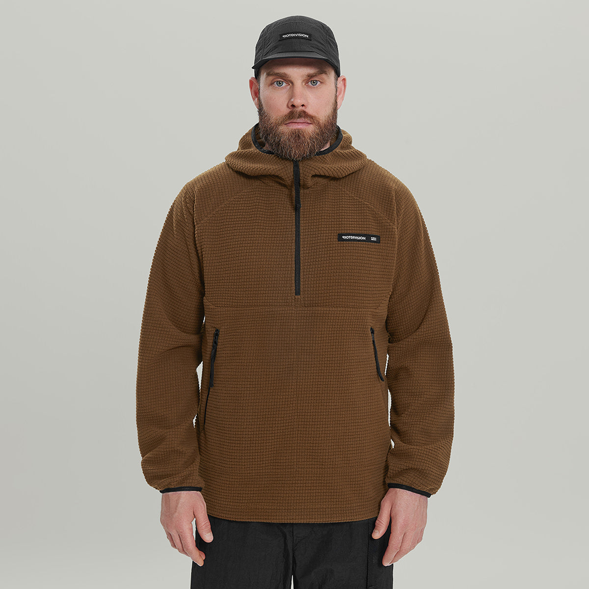 Half Zip Fleece Hoodie Gen.2 RD-HZFH_GEN.2 BROWN