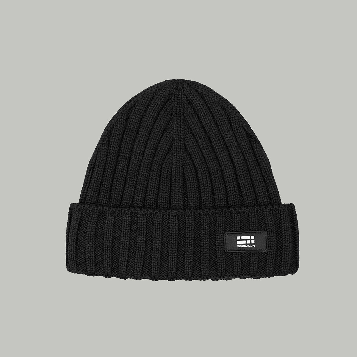 Merino Beanie Hat Morse Code Logo RD-MRNBHMCL BLACK