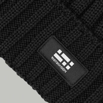 Merino Beanie Hat Morse Code Logo RD-MRNBHMCL BLACK