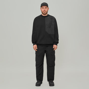 Diagonal Nylon Pocket Sweatshirt Gen.1 RD-DGNLNPSS_GEN.1 BLACK