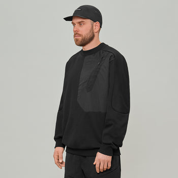 Diagonal Nylon Pocket Sweatshirt Gen.1 RD-DGNLNPSS_GEN.1 BLACK